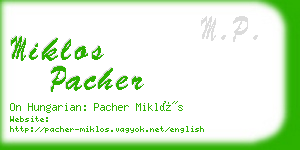 miklos pacher business card